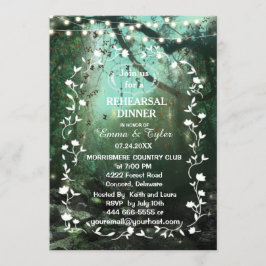 Invitación Encantados Bosques Encender Rústica Cena
