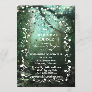 Invitación Encantados Bosques Encender Rústica Cena