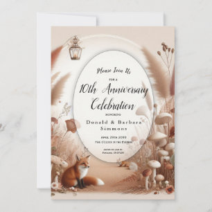 Invitación Encantados zorros de bosque otoñal