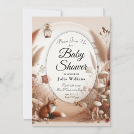 Invitación Encantados zorros de bosque otoñal