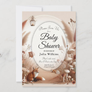 Invitación Encantados zorros de bosque otoñal