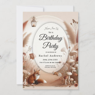 Invitación Encantados zorros de bosque otoñal