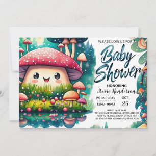 Invitación Encantamiento acuarela Mushroom Magic Baby Shower