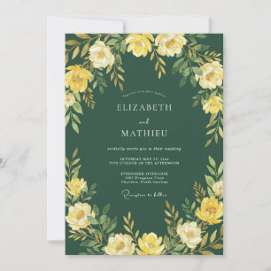Invitación Encantamiento de Boda de Floración Amarilla