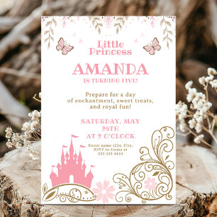 Invitación Encantamiento de cumpleaños de Princess Castle Fai