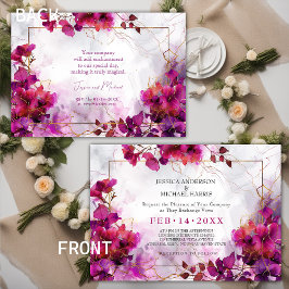 Invitación Encantamiento de Fuchsia: Boda acuarela