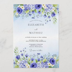 Invitación Encantamiento Floral de Lavanda para Bodas