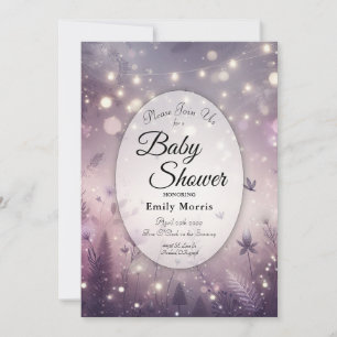 Invitación Encanto bajo las Estrellas en Flor: Baby Shower
