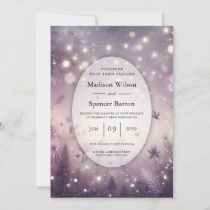 Invitación Encanto bajo las Estrellas en Flor Boda