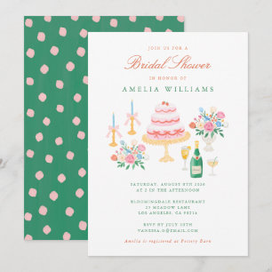 Invitación Encanto Coqueto Pincelado a Mano para Despedida de