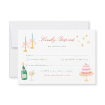 Encanto Coquette RSVP de boda pintado a mano