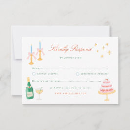 Invitación Encanto Coquette RSVP de boda pintado a mano