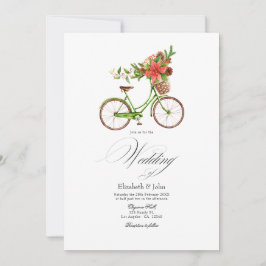 Invitación Encanto de bicicleta de Navidad con poinsettia par