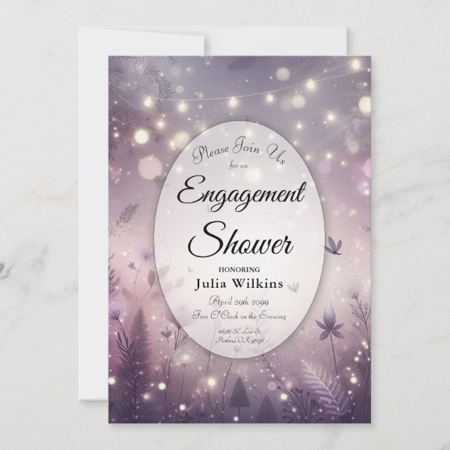 Invitación Encanto de Estrellas en Flor Ducha de Compromiso (Anverso)
