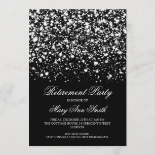 Invitación Encanto de medianoche de retiro de la plata
