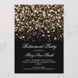 Invitación Encanto de medianoche de retiro del oro elegante