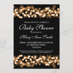 Invitación Encanto elegante de Hollywood del oro de Baby