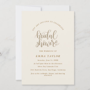 Invitación Encanto Elegante Flor de Boda Marfil y Dorado