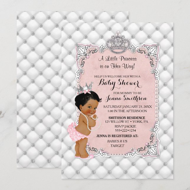 Invitación Encanto étnico de la princesa niña de los (Anverso / Reverso)