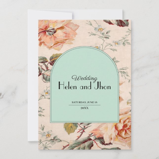 Invitación Encanto Floral Vintage (Anverso)