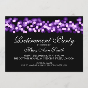 Invitación Encanto púrpura elegante de Hollywood del fiesta