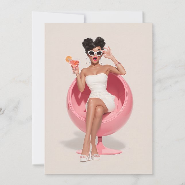 Invitación Encanto Retro Glam Chic (Anverso)