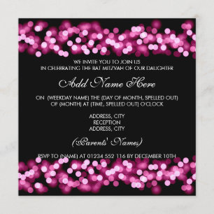 Invitación Encanto rosado de Mitzvah Hollywood del palo