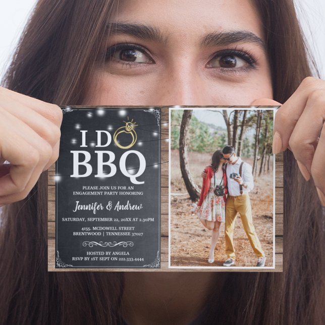 Invitación Encanto Rústico 'Me caso a la parrilla' Fiesta de  (Subido por el creador)