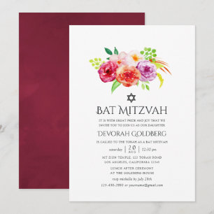 Invitación Encanto Rústico Vintage Bat Mitzvah
