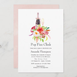 Invitación Encanto Rústico Vintage Pop Fizz Clink Ducha Brida