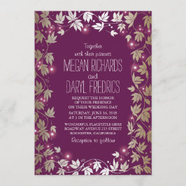Invitación Encendido de cadenas Plum y Boda Jardín de Oro