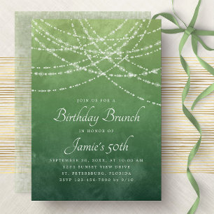 Invitación Encendido de cuerdas Sage Green Birthday Brunch