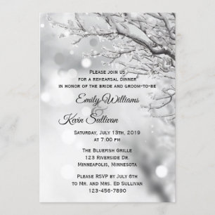 Invitación Encendido de invierno con nieve esparcido y hielo