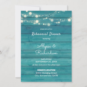 Invitación Encendido de luces de encaje y cadenas de madera a