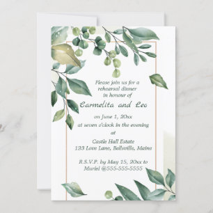 Invitación Encendido de ramas verdes editables