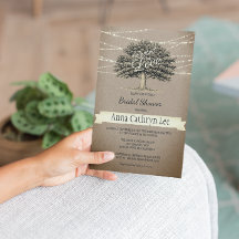 Encendido por amor, árbol rústico ilumina ducha de