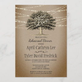 Invitación Encendido por amor Rústico Tree Lights Rehearner