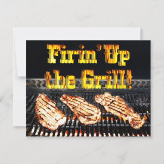 Invitación ¡Encendiendo la parrilla! Fiesta de barbacoa