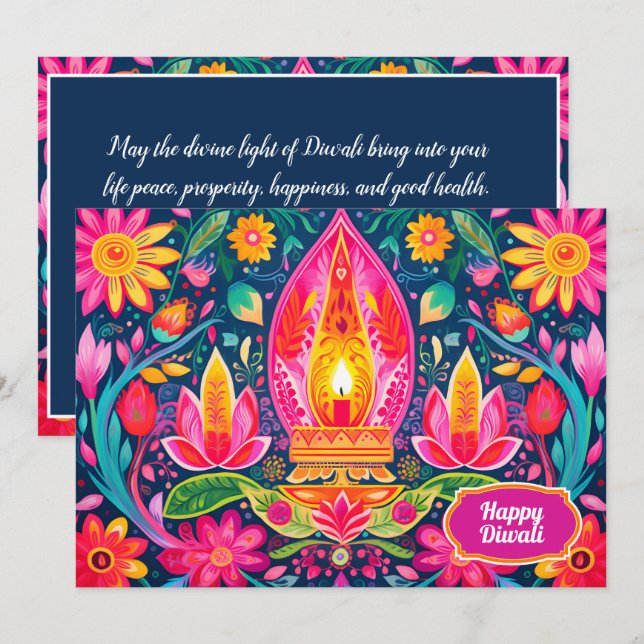 Invitación Enchanted Diwali Gardens card (Anverso / Reverso)