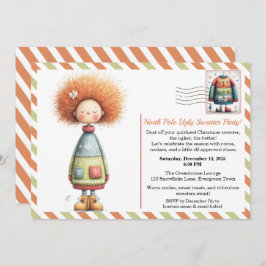 Invitación Enchanted Elf | North Pole Ugly Sweater Party 