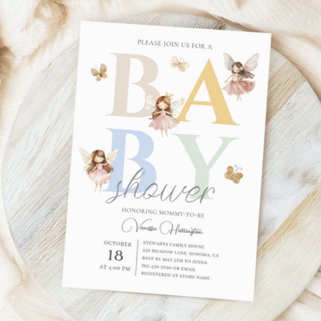 Invitación Enchanted Fairy Colorful Baby Shower (Subido por el creador)