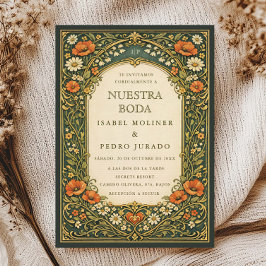 Invitación Enchanted Forest Art Nouveau Nuestra Boda Wedding
