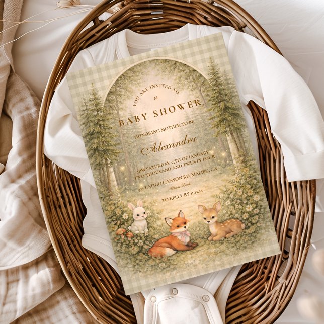 Invitación Enchanted Forest Baby Animals Baby Shower (Subido por el creador)