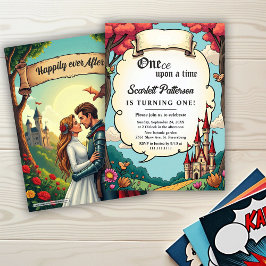 Invitación Enchanted Forest Castle Fairytale 1st Birthday