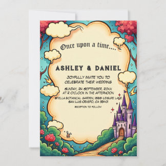 Invitación Enchanted Forest Castle Woodland Fairytale Wedding