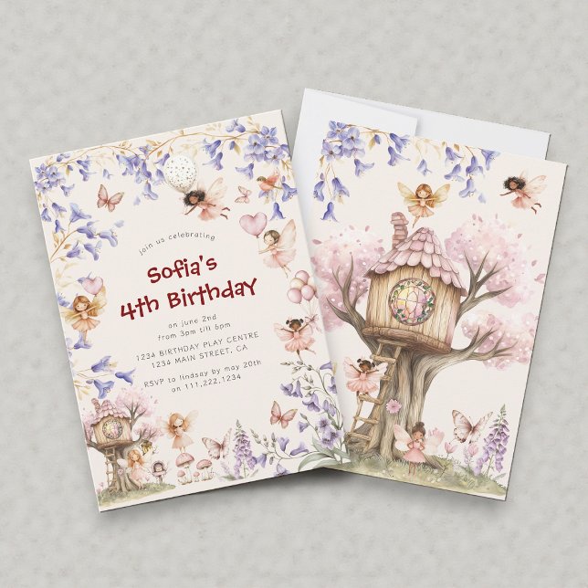 Invitación Enchanted Forest Fairy Treehouse Birthday Invite (Subido por el creador)