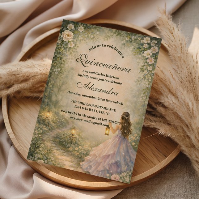 Invitación Enchanted Forest Princess Quinceañera (Subido por el creador)