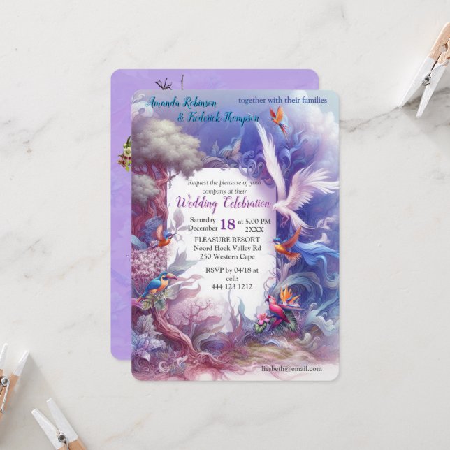 Invitación Enchanted Magical Fantasy Creations (Anverso/Reverso In Situ)