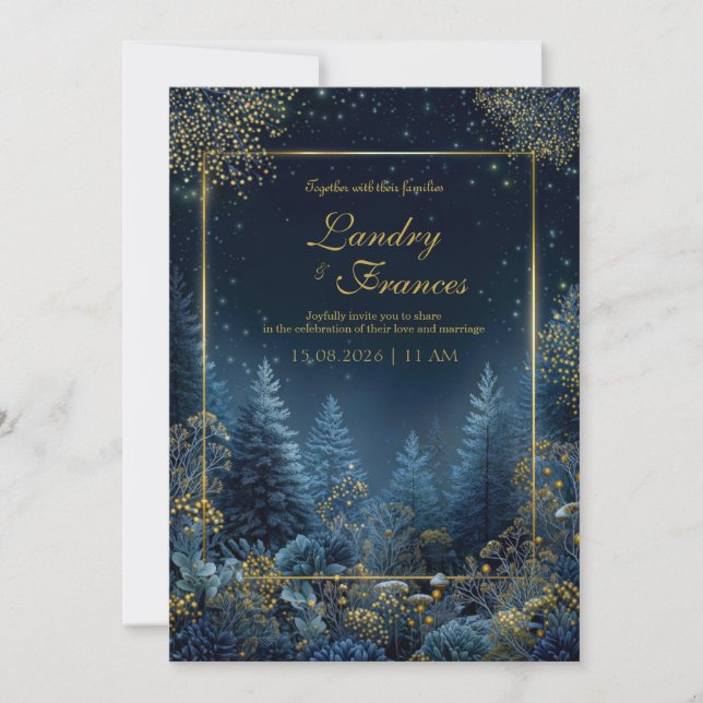 Invitación Enchanted Midnight Forest Wedding (Anverso)