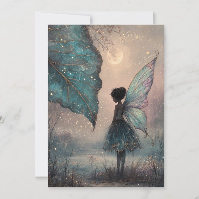 Invitación Enchanted Moonlit Leaf Fairy Watercolor Fantasy (Anverso)